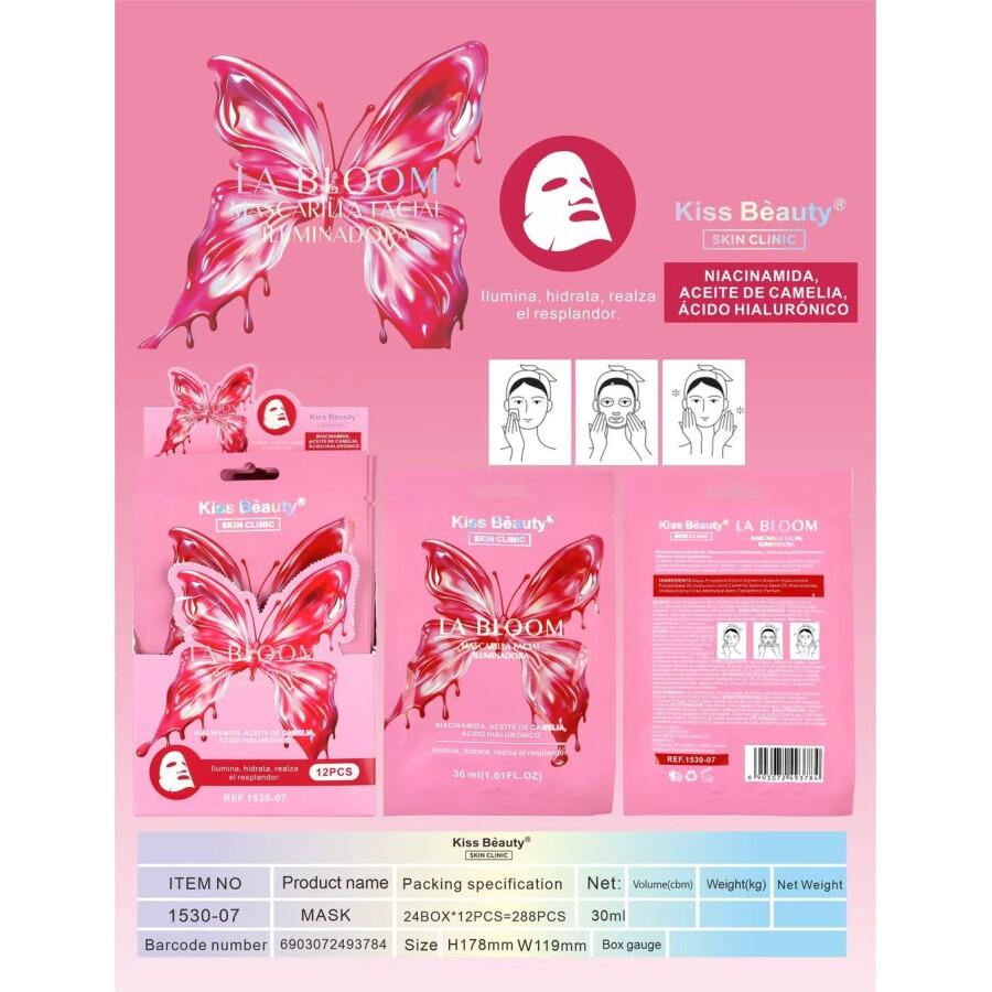 Mascarilla Facial Iluminadora La Bloom 1 Unidad Kiss Beauty