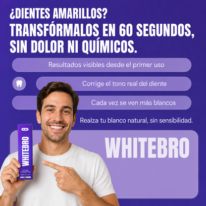 Blanqueador Dental V34 Whitebro – Neutralizador de Amarillo Instantáneo. 60ML
