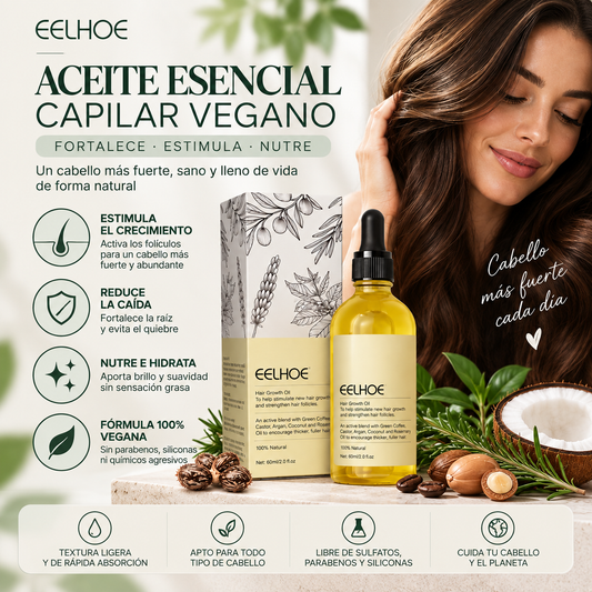 Aceite Esencial Capilar Vegano – Fortalece y Estimula el Crecimiento del Cabello