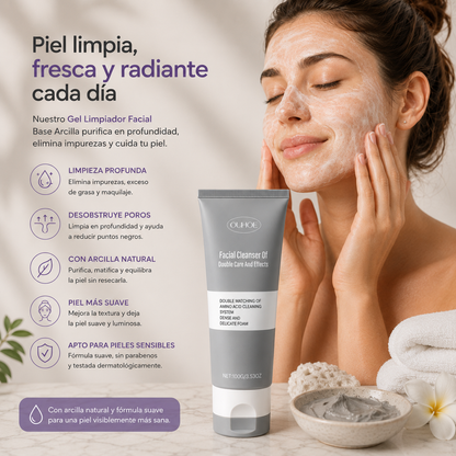 Gel limpiador facial base arcilla 100gr