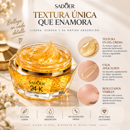 CREMA ANTIARRUGAS CON COLAGENO 24K. ELASTICIDAD Y FIRMEZA 60GR. SADOER