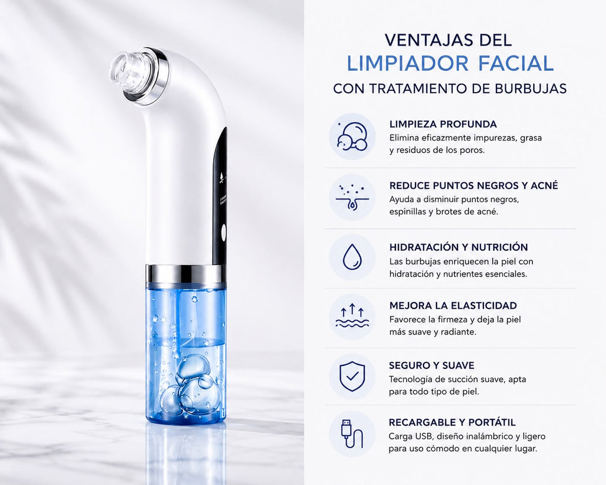 Limpiador facial tratamiento burbujas