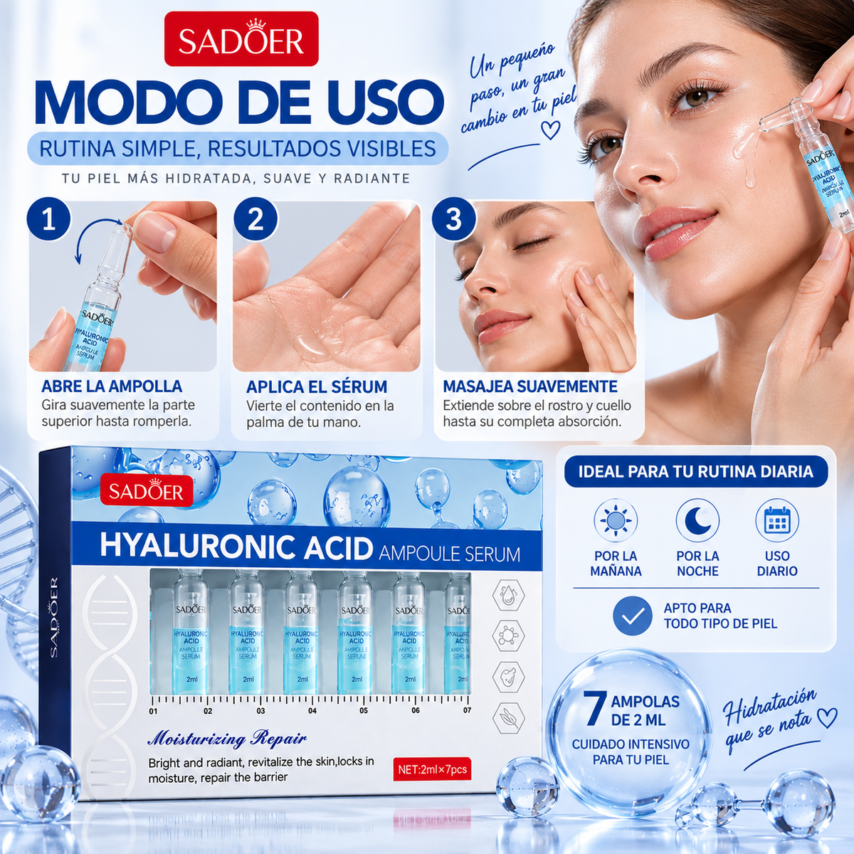 SERUM EN AMPOLLAS ACIDO HIALURONICO 7X2ML