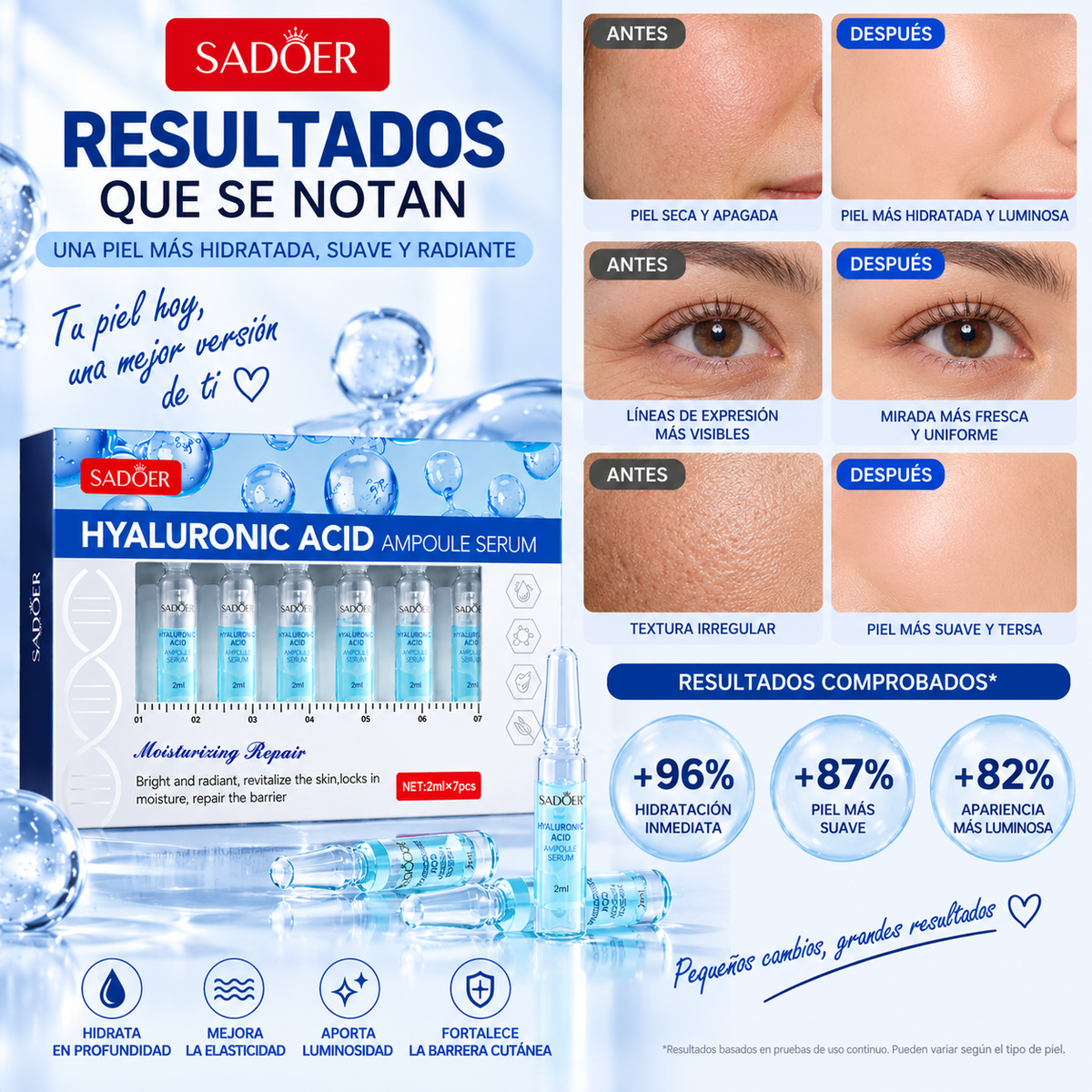 SERUM EN AMPOLLAS ACIDO HIALURONICO 7X2ML