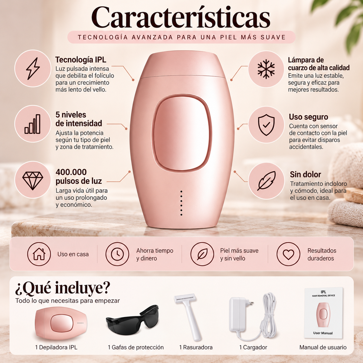 Depiladora Lase IPL